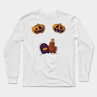 Spooky Halloween, Crazy Pumpkin and RIP Long Sleeve T-Shirt